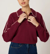 Cleobella - Elly Sweater - Zinfandel  / Ivory