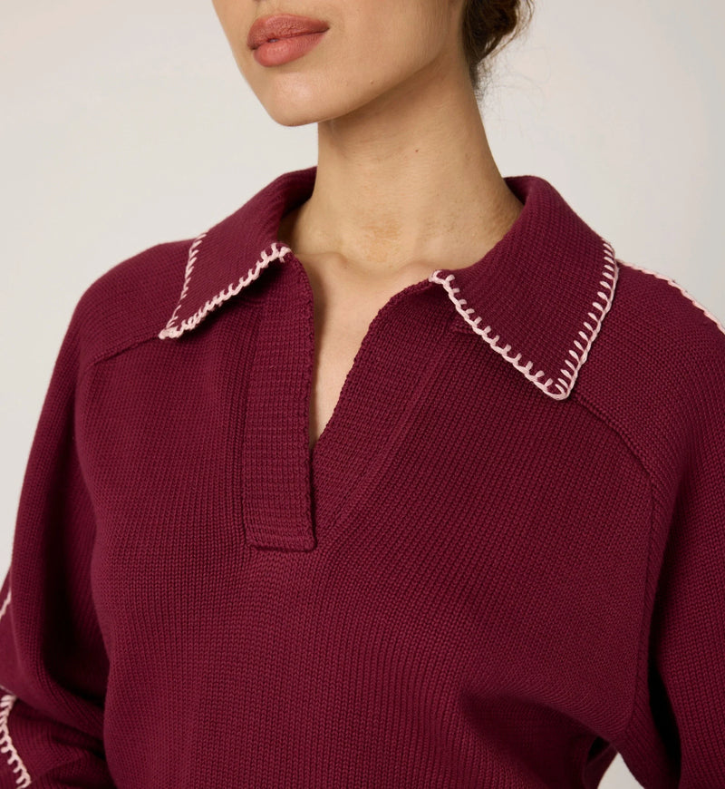 Cleobella - Elly Sweater - Zinfandel  / Ivory