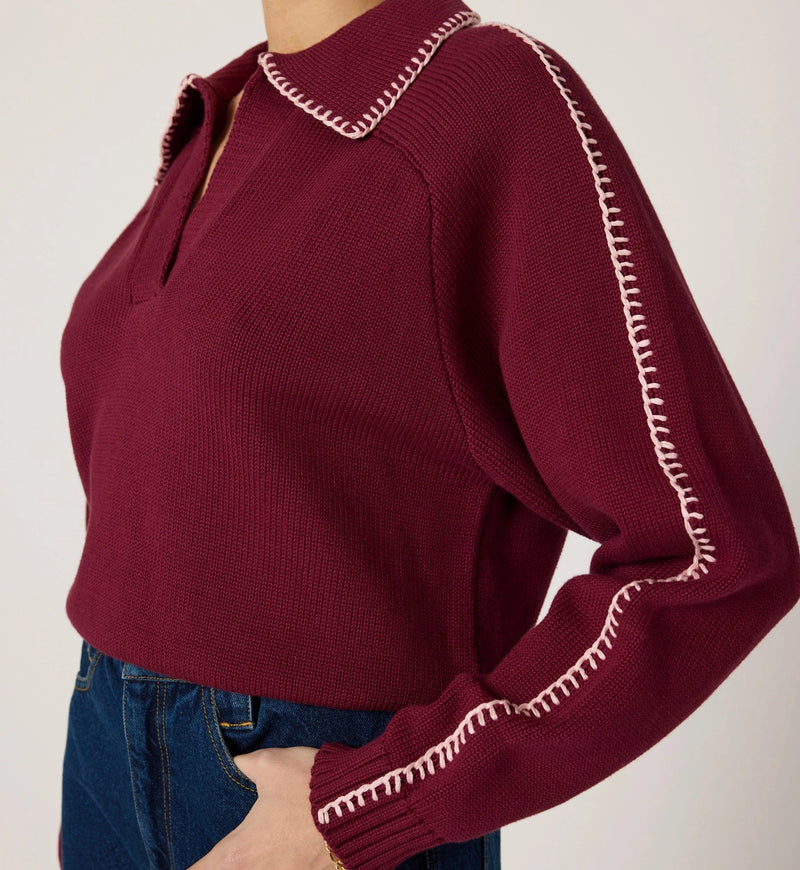 Cleobella - Elly Sweater - Zinfandel  / Ivory