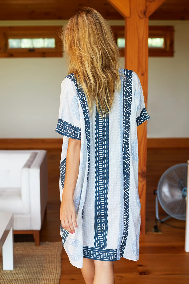 Emerson Caftan in Cerulean Organic, view 3