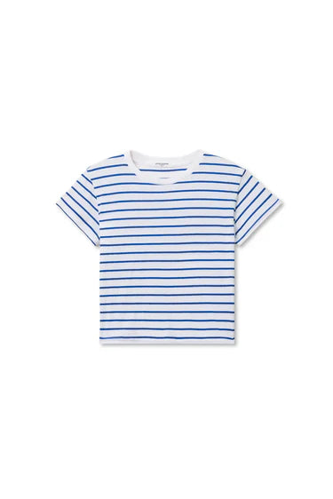 PerfectWhiteTee - Everett Stripe Jersey Striped Short Sleeve Tee - Cobalt Stripe
