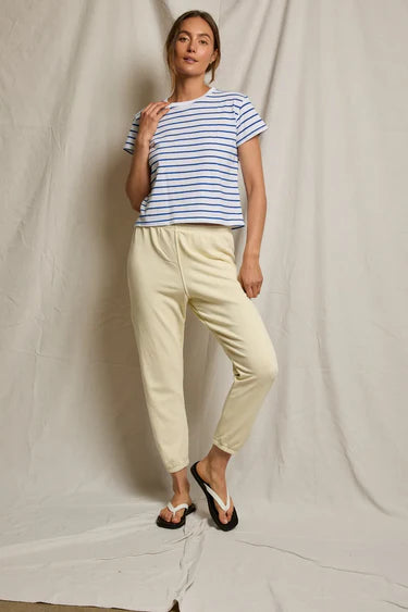 PerfectWhiteTee - Everett Stripe Jersey Striped Short Sleeve Tee - Cobalt Stripe
