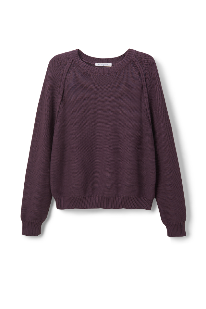 PerfectWhiteTee - Evie Long Sleeve Crew Sweater - Plum