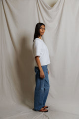 PerfectWhiteTee - Ezra French Terry Short Sleeve Sweatshirt - White