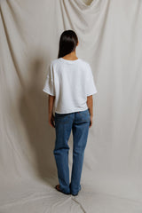 PerfectWhiteTee - Ezra French Terry Short Sleeve Sweatshirt - White
