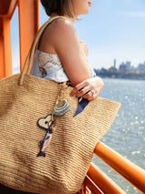 Hand-painted Coastal Lucky Eye Bag Charm + Keychain