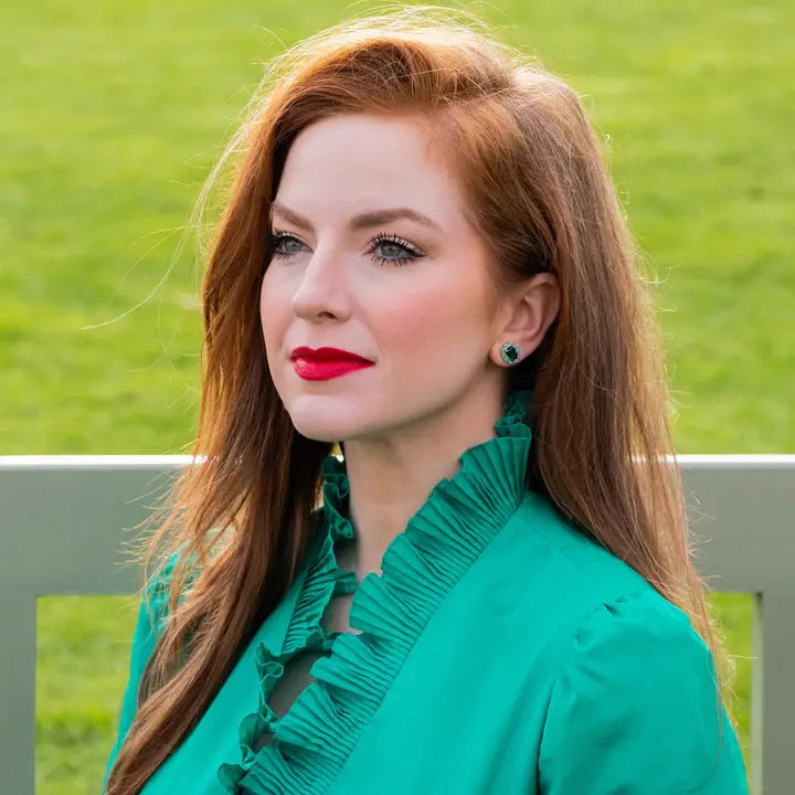 The Pink Reef - Petite Studs - Emerald & Turquoise