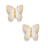 The Pink Reef - Small Pearl Earrings - Glassine Butterfly