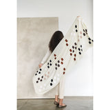 Dahlia Hand Embroidered Hand Woven Scarf