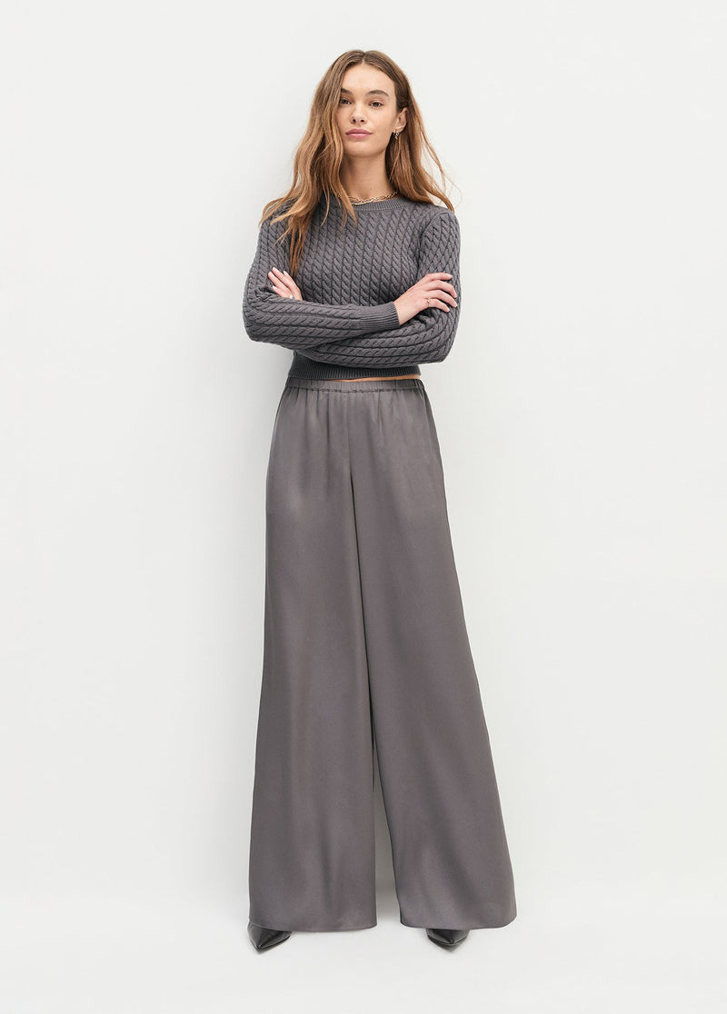 Favorite Daughter - The Effortless Wide Leg Pant - Grey Shadow