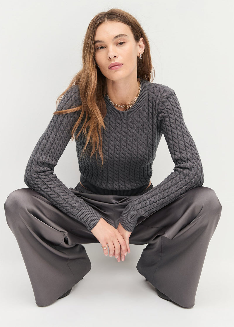 Favorite Daughter - The Effortless Wide Leg Pant - Grey Shadow