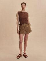 Varley - Nila Mid Rise Short 3.5 - Taupe Stone