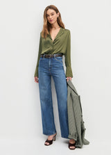 Favorite Daughter - The Mischa Super High Rise Wide Leg Ankle - Campbell