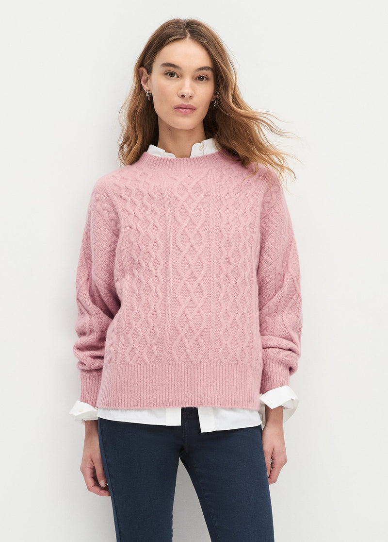 Favorite Daughter - The Oversized Cable Sweater - Whimsical Rose
