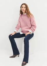 Favorite Daughter - The Oversized Cable Sweater - Whimsical Rose