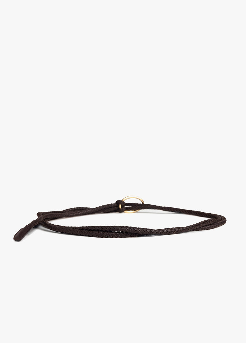 Favorite Daughter - The Woven Knot Belt - Dark Brown Polished