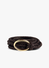 Favorite Daughter - The Woven Knot Belt - Dark Brown Polished