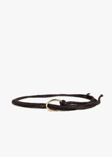 Favorite Daughter - The Woven Knot Belt - Dark Brown Polished