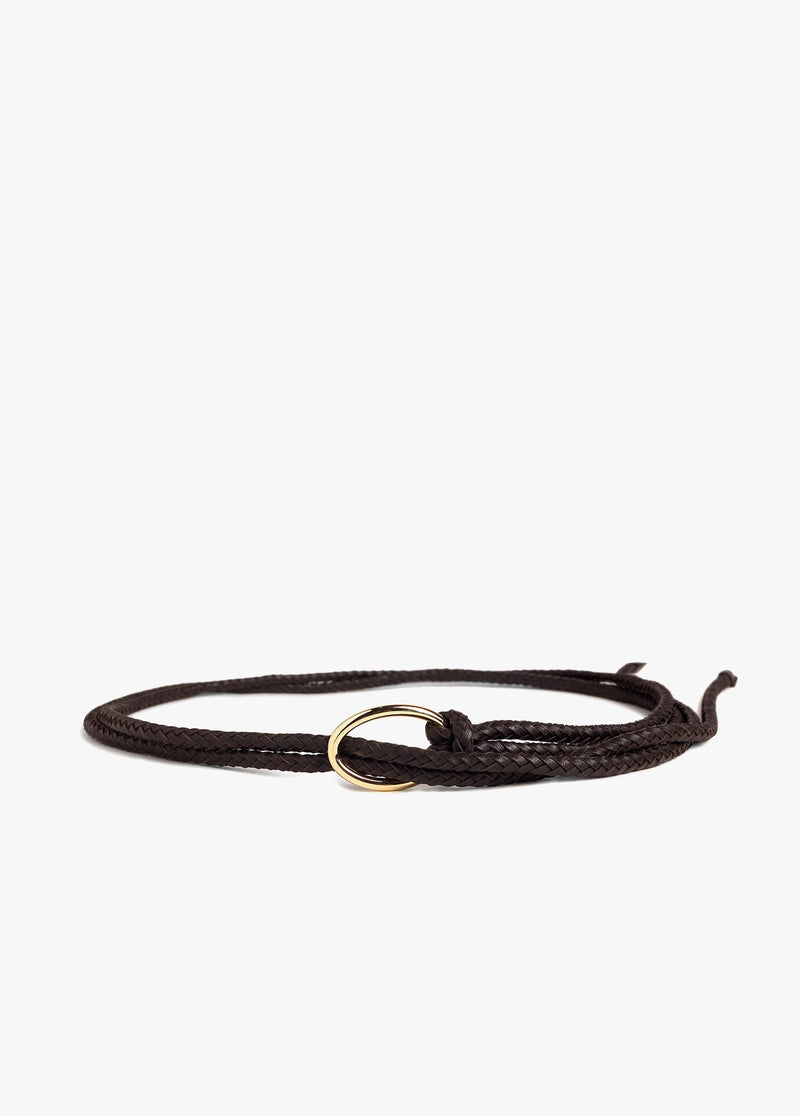 Favorite Daughter - The Woven Knot Belt - Dark Brown Polished