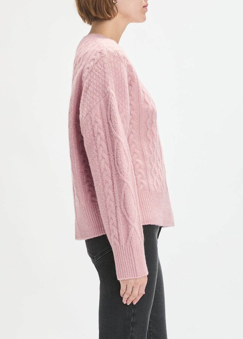 Favorite Daughter - The Oversized Cable Sweater - Whimsical Rose