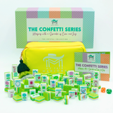 My Fair Mahjong - Crystal Confetti Lemon-Lime | Mahjong with a Sprinkle of Color and Joy | 1.25" x 0.9" x 0.7"