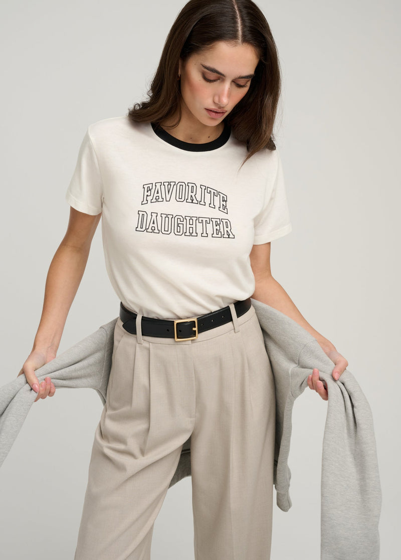 Favorite Daughter - The Collegiate Classic Tee - Ivory Black