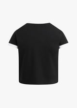Favorite Daughter - The Cropped Favorite Daughter Ringer Tee - Black Off White