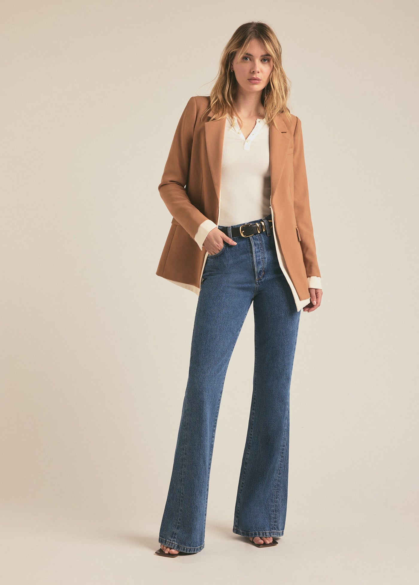 Favorite Daughter - The Kelly Blazer - Tan Multi