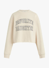 Favorite Daughter - The Cropped Collegiate Sweatshirt - French Oak Snow White