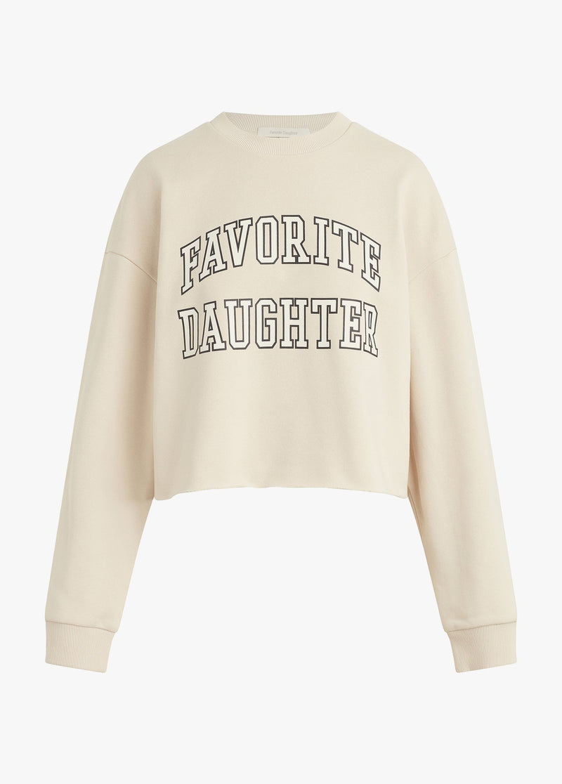 Favorite Daughter - The Cropped Collegiate Sweatshirt - French Oak Snow White