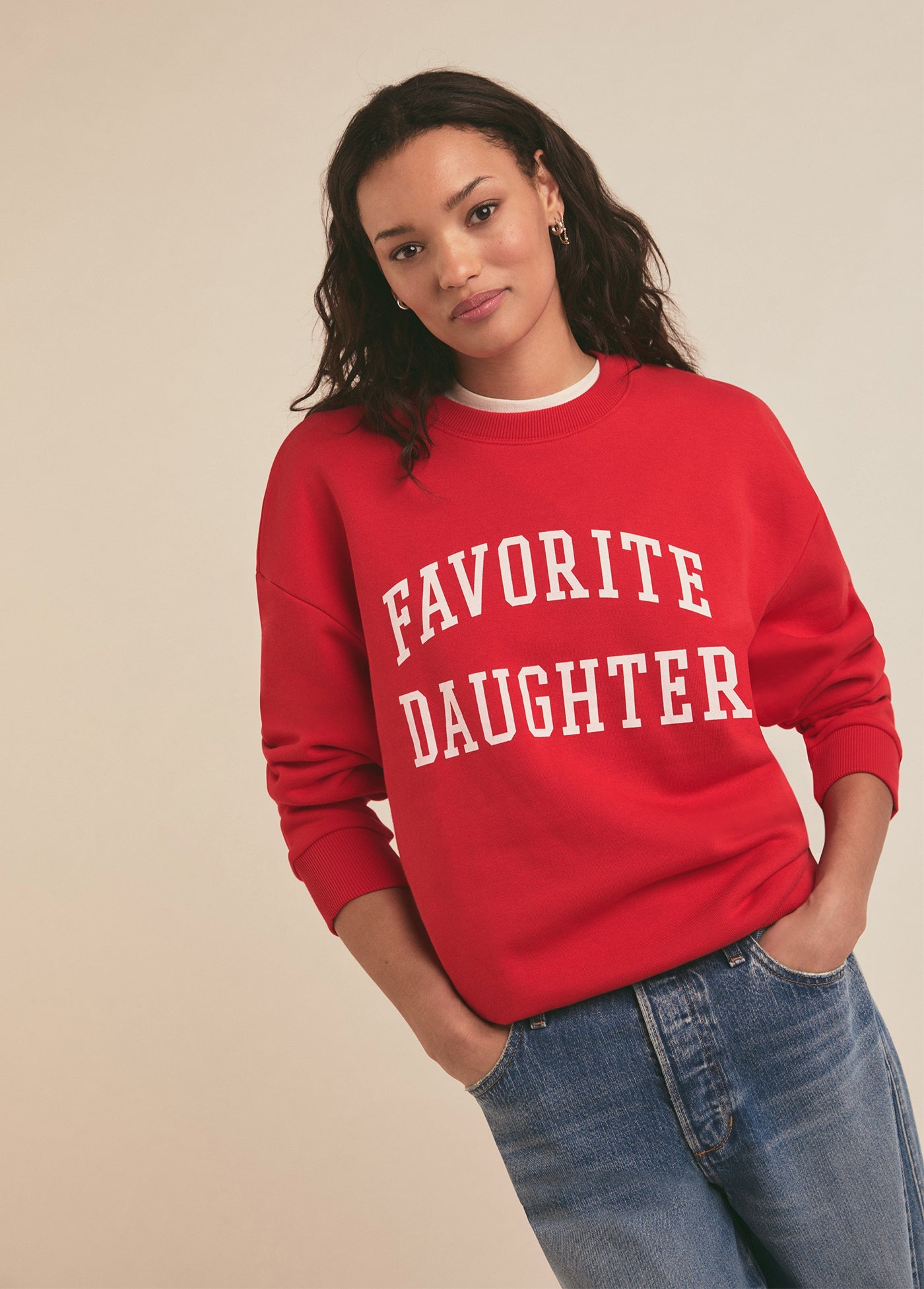 Favorite Daughter - The Collegiate Sweatshirt - Haute Rouge