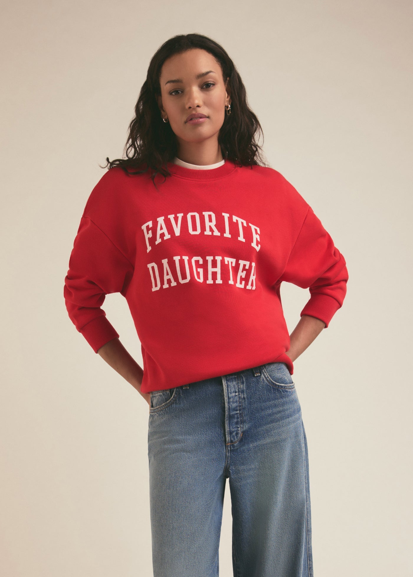 Favorite Daughter - The Collegiate Sweatshirt - Haute Rouge