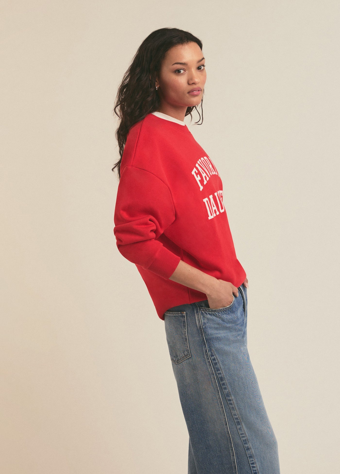 Favorite Daughter - The Collegiate Sweatshirt - Haute Rouge