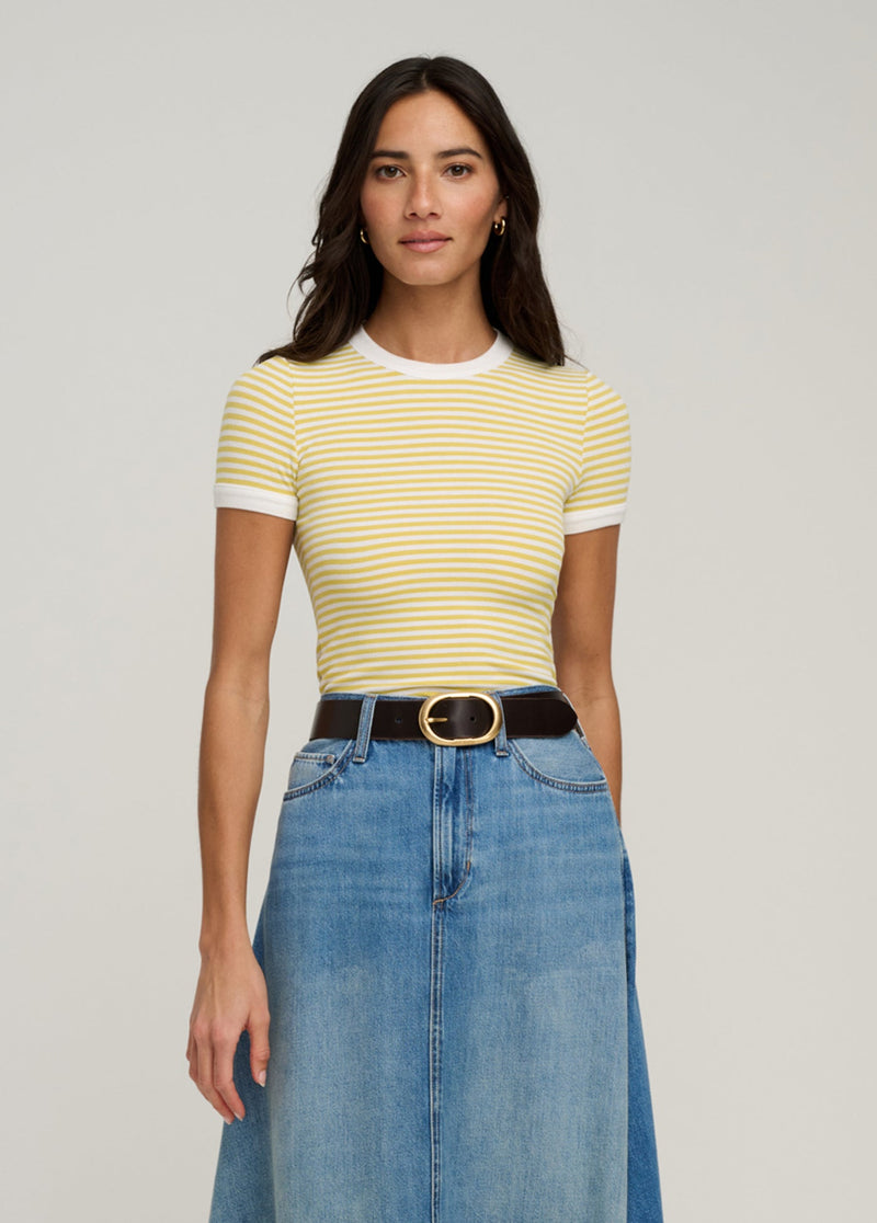 Favorite Daughter - The Foundation Tee - Golden White Stripe