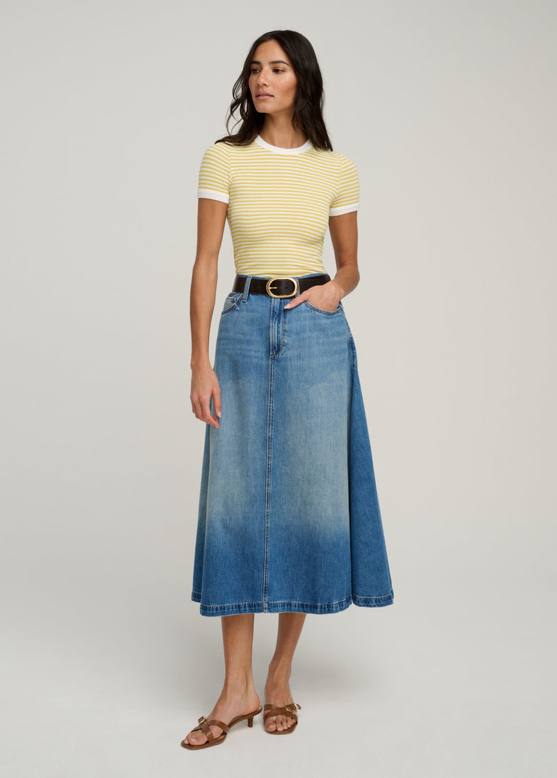 Favorite Daughter - The Foundation Tee - Golden White Stripe