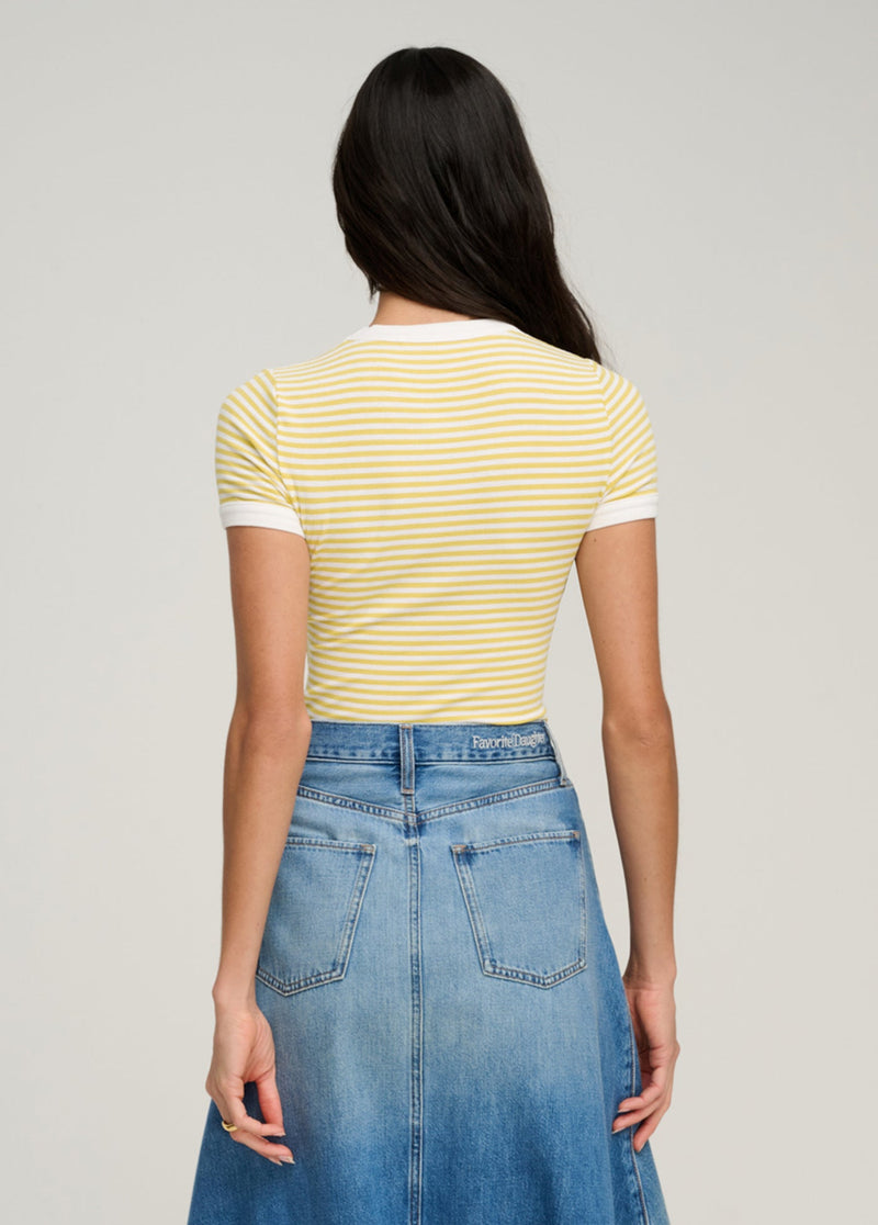 Favorite Daughter - The Foundation Tee - Golden White Stripe