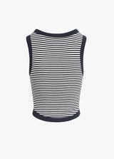 The Foundation Tank - Navy White Stripe