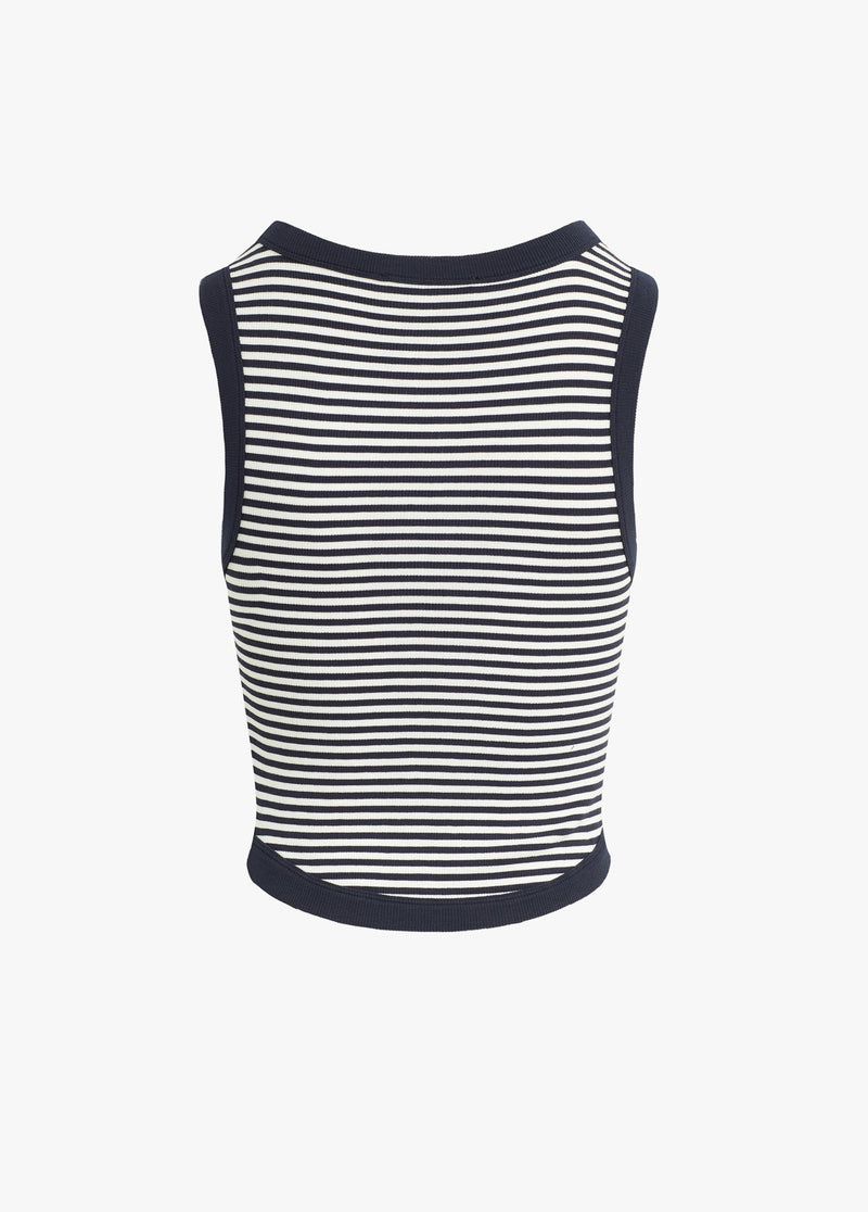 The Foundation Tank - Navy White Stripe