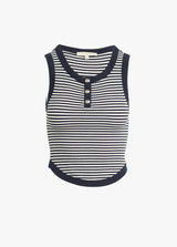The Foundation Tank - Navy White Stripe