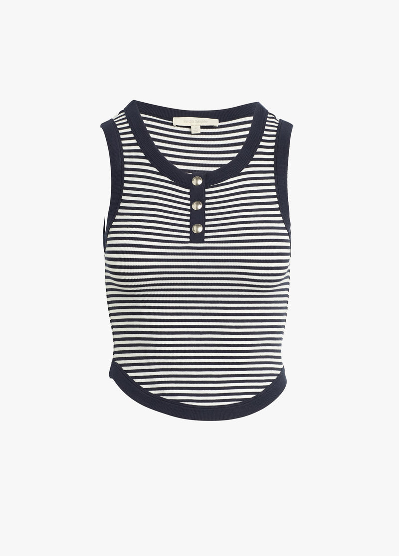 The Foundation Tank - Navy White Stripe