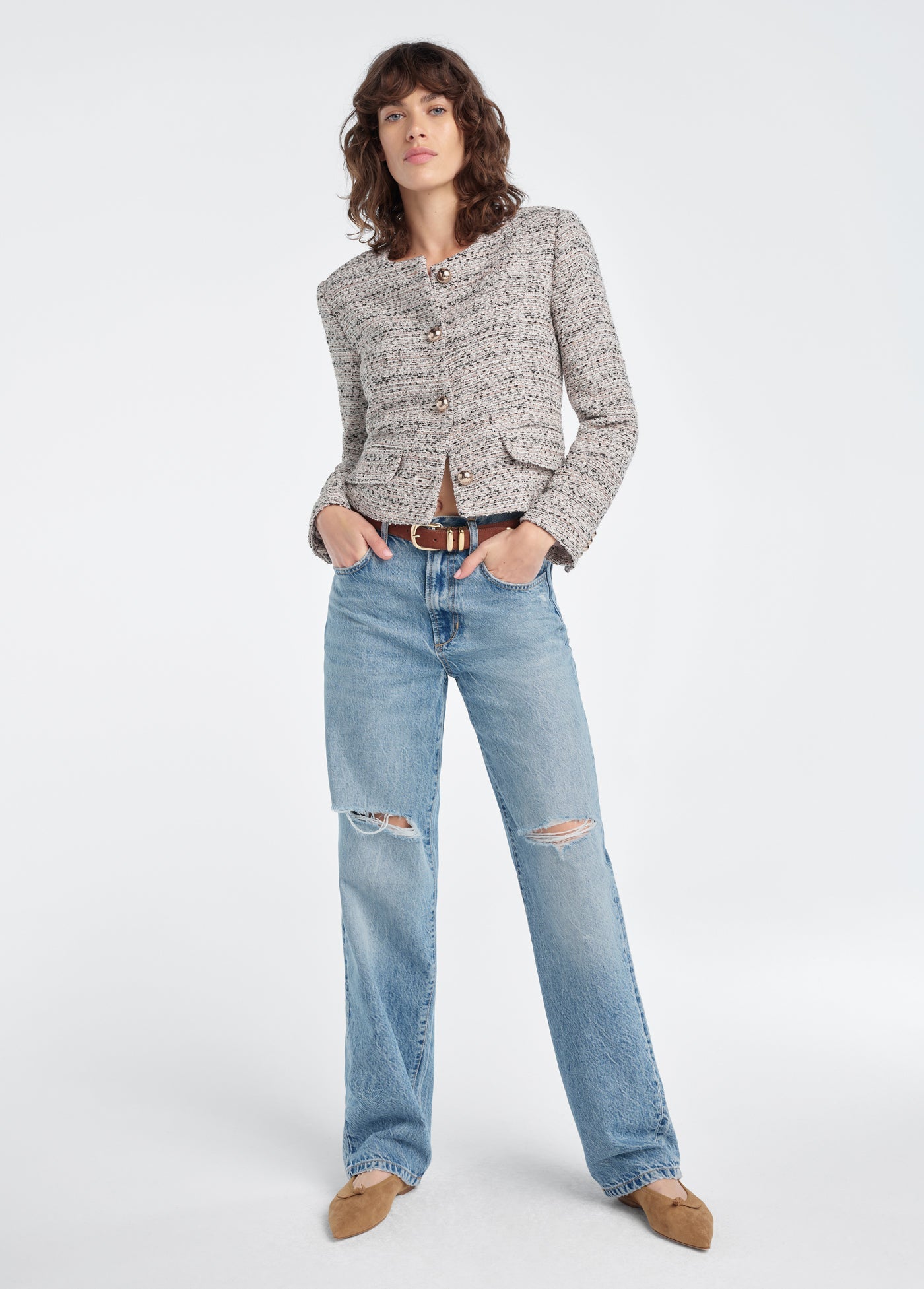 Favorite Daughter - The Lady Jacket - Pink Tweed