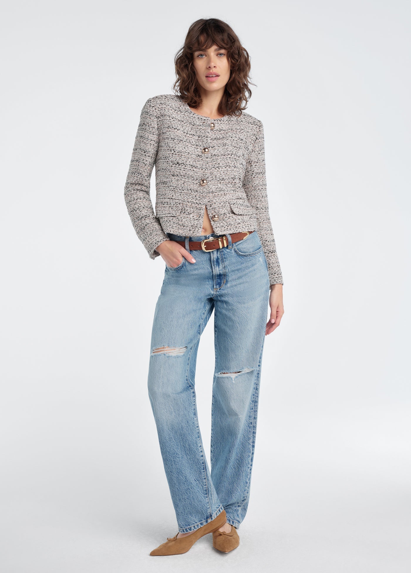 Favorite Daughter - The Lady Jacket - Pink Tweed