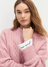 Favorite Daughter - The Oversized Cable Sweater - Whimsical Rose