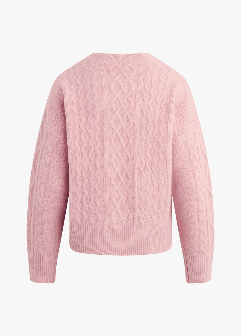 Favorite Daughter - The Oversized Cable Sweater - Whimsical Rose
