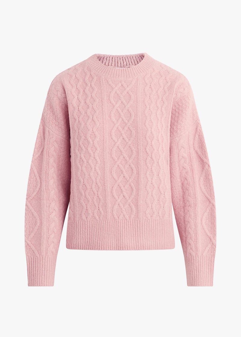 Favorite Daughter - The Oversized Cable Sweater - Whimsical Rose