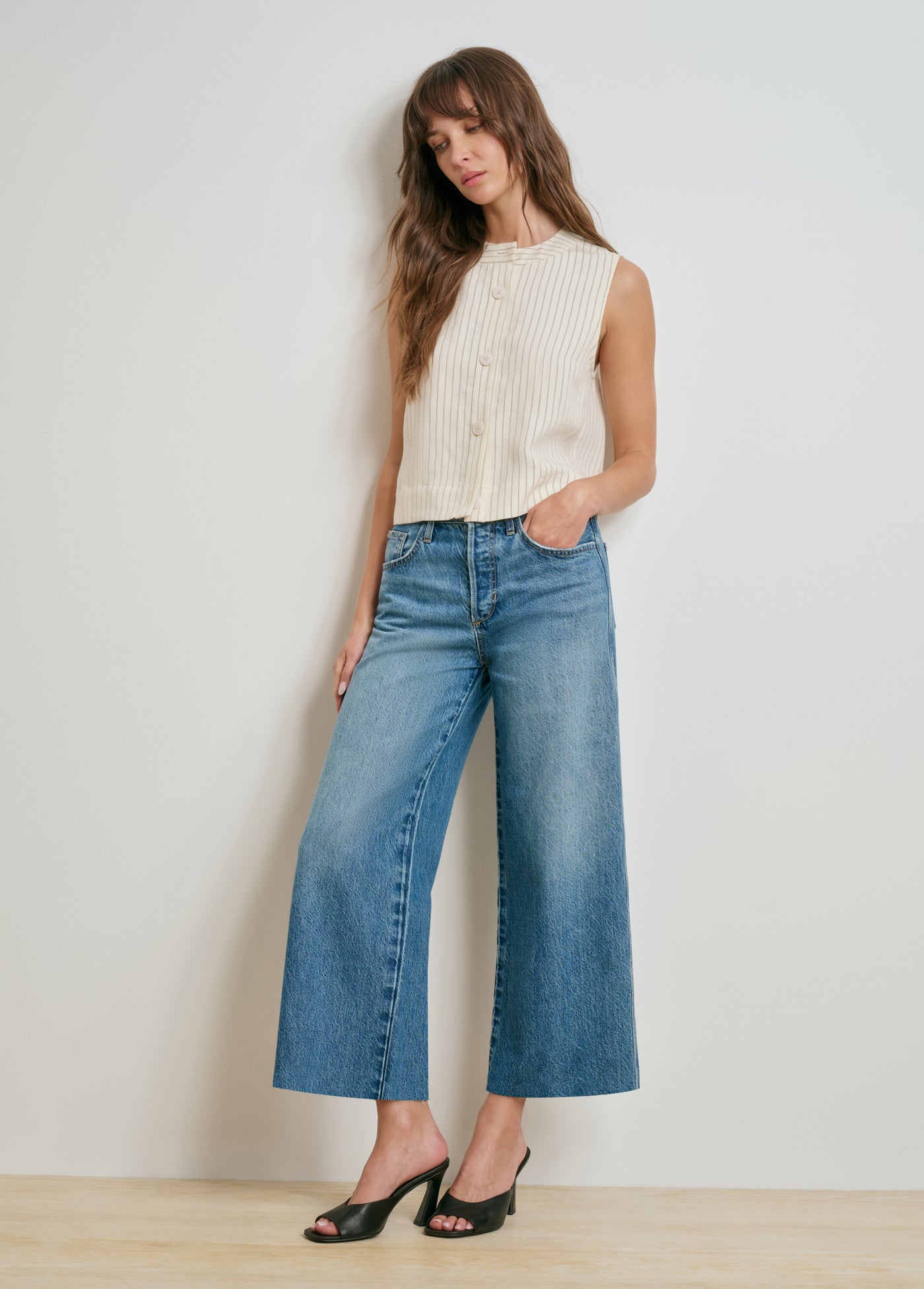 The Masha Super High Rise Wide Leg Crop - Cortez