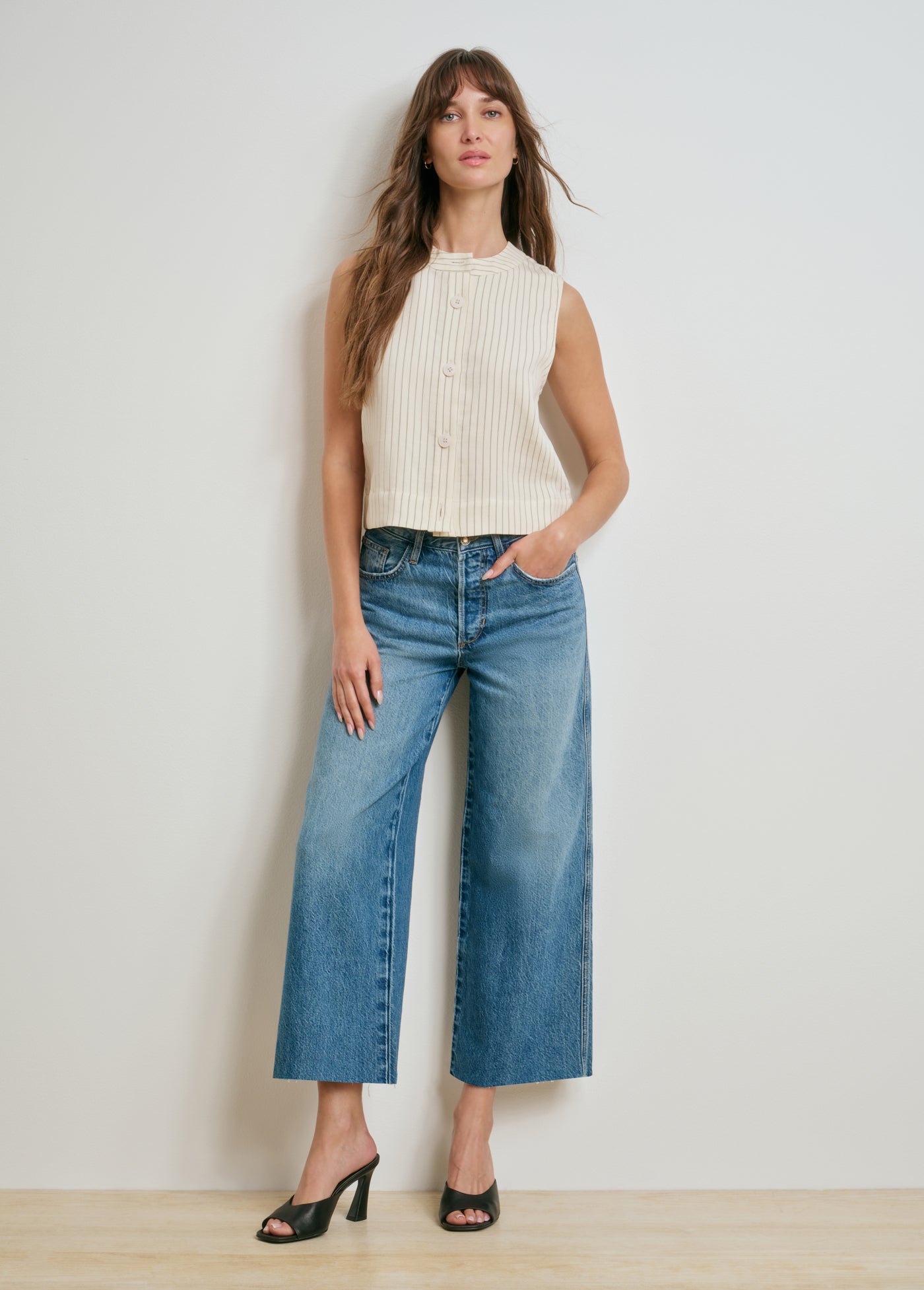 The Masha Super High Rise Wide Leg Crop - Cortez