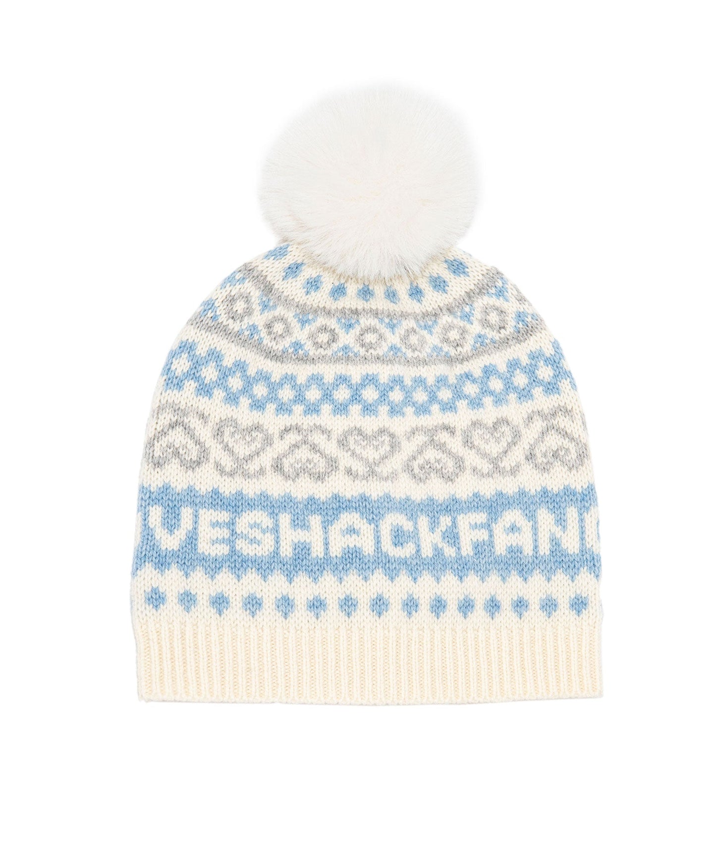 LoveShackFancy - Sanibel Wool Fair Isle Beanie - Winter Haze