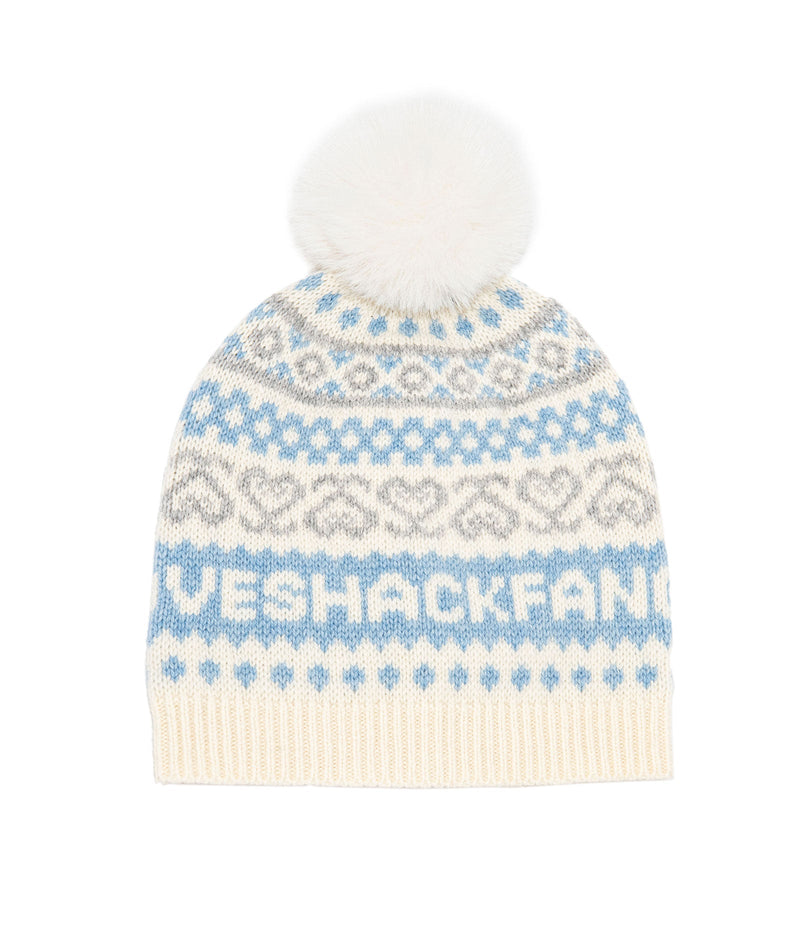 LoveShackFancy - Sanibel Wool Fair Isle Beanie - Winter Haze