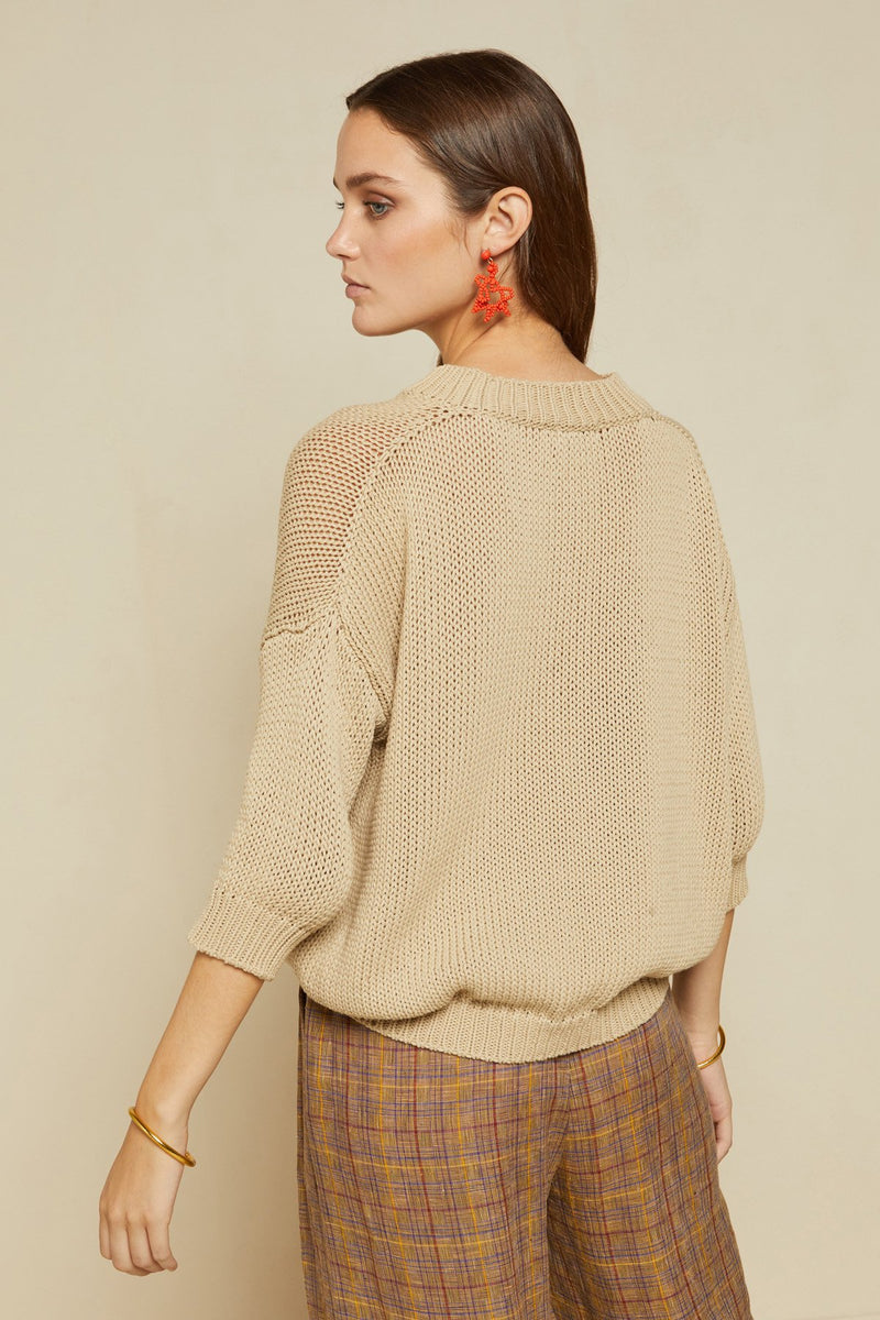 Ottod'Ame - Fretworked V-Neck Sweater